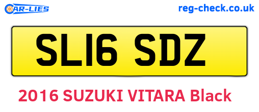SL16SDZ are the vehicle registration plates.
