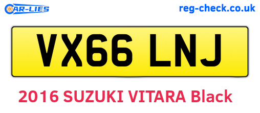 VX66LNJ are the vehicle registration plates.