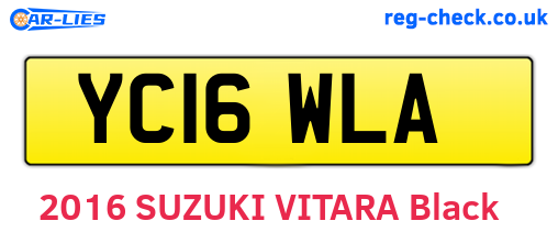 YC16WLA are the vehicle registration plates.