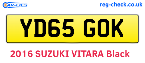 YD65GOK are the vehicle registration plates.