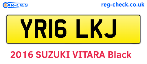 YR16LKJ are the vehicle registration plates.