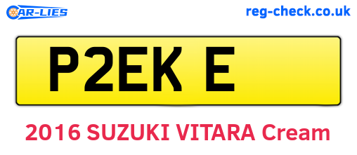 P2EKE are the vehicle registration plates.