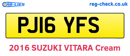 PJ16YFS are the vehicle registration plates.