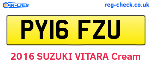 PY16FZU are the vehicle registration plates.