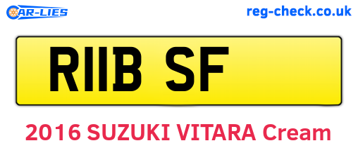R11BSF are the vehicle registration plates.
