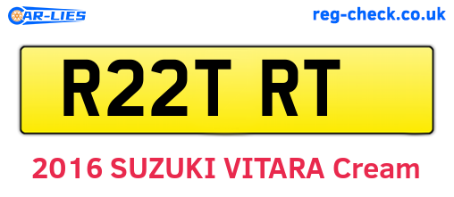R22TRT are the vehicle registration plates.