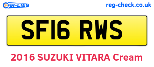 SF16RWS are the vehicle registration plates.