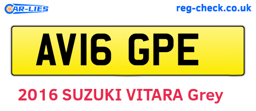 AV16GPE are the vehicle registration plates.