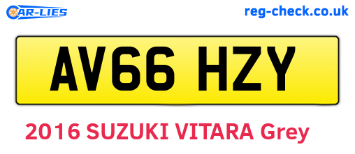 AV66HZY are the vehicle registration plates.