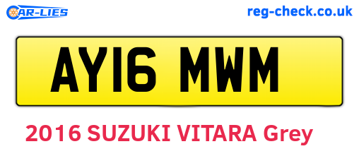AY16MWM are the vehicle registration plates.