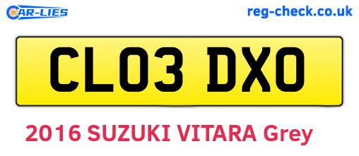 CL03DXO are the vehicle registration plates.