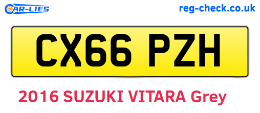 CX66PZH are the vehicle registration plates.