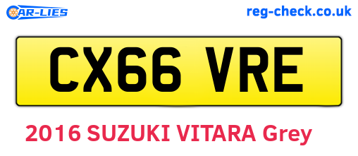 CX66VRE are the vehicle registration plates.