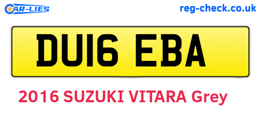 DU16EBA are the vehicle registration plates.
