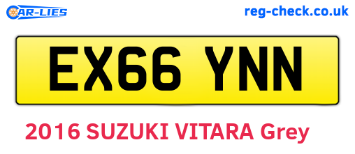 EX66YNN are the vehicle registration plates.