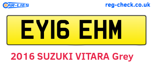 EY16EHM are the vehicle registration plates.
