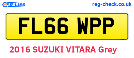 FL66WPP are the vehicle registration plates.