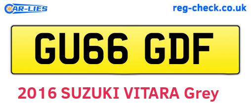 GU66GDF are the vehicle registration plates.