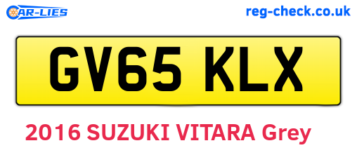 GV65KLX are the vehicle registration plates.