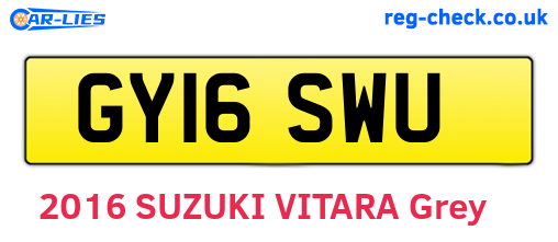 GY16SWU are the vehicle registration plates.