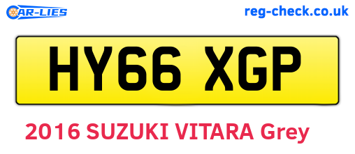 HY66XGP are the vehicle registration plates.