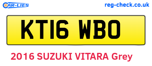 KT16WBO are the vehicle registration plates.