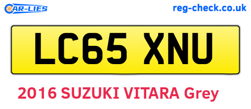 LC65XNU are the vehicle registration plates.
