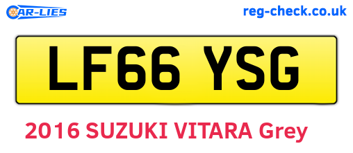LF66YSG are the vehicle registration plates.