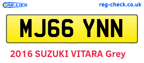 MJ66YNN are the vehicle registration plates.