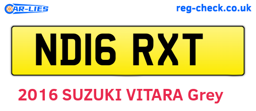 ND16RXT are the vehicle registration plates.