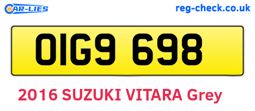 OIG9698 are the vehicle registration plates.