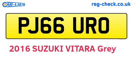 PJ66URO are the vehicle registration plates.
