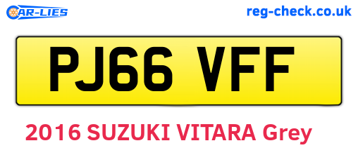 PJ66VFF are the vehicle registration plates.
