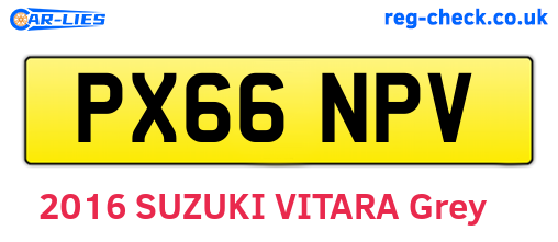 PX66NPV are the vehicle registration plates.