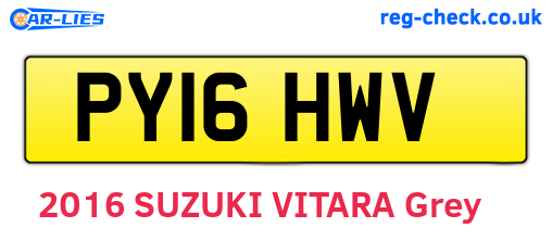 PY16HWV are the vehicle registration plates.