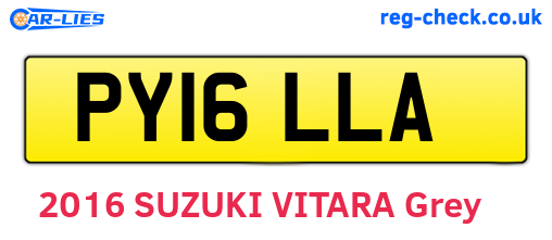 PY16LLA are the vehicle registration plates.