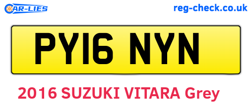 PY16NYN are the vehicle registration plates.