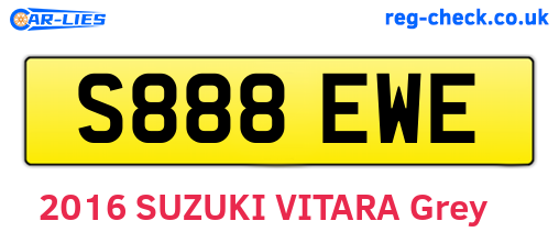 S888EWE are the vehicle registration plates.