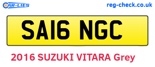 SA16NGC are the vehicle registration plates.