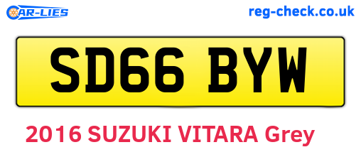 SD66BYW are the vehicle registration plates.