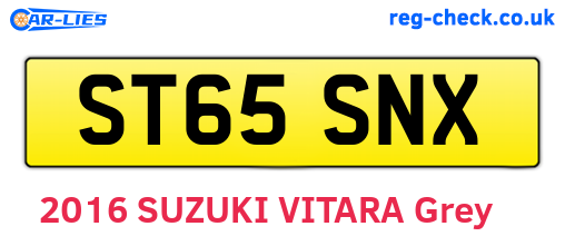 ST65SNX are the vehicle registration plates.