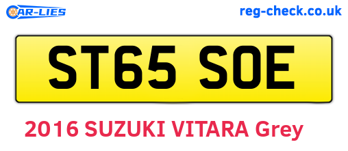 ST65SOE are the vehicle registration plates.