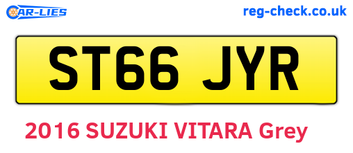 ST66JYR are the vehicle registration plates.