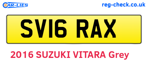 SV16RAX are the vehicle registration plates.