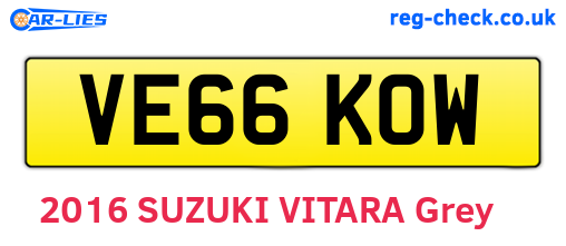 VE66KOW are the vehicle registration plates.