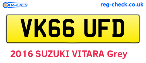 VK66UFD are the vehicle registration plates.