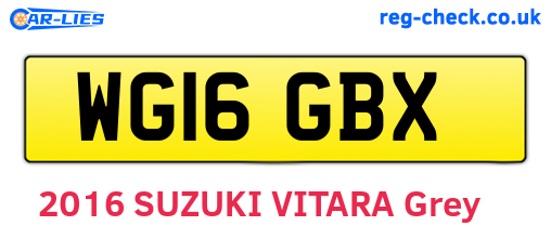 WG16GBX are the vehicle registration plates.
