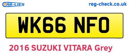 WK66NFO are the vehicle registration plates.