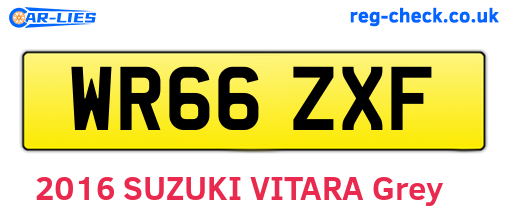 WR66ZXF are the vehicle registration plates.