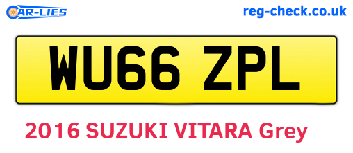 WU66ZPL are the vehicle registration plates.